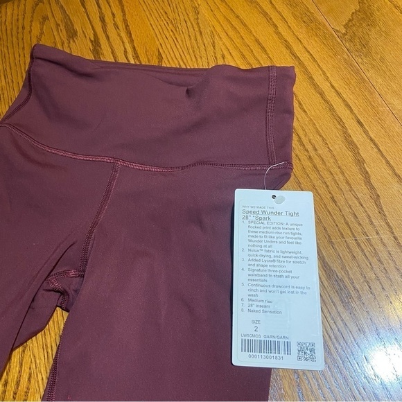 Lululemon Speed Wunder Tight 28” Spark Special Edition Size 2 NWT - Picture 4 of 6